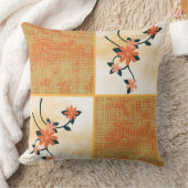 オレンジ色の花 クッション (ブランケット)