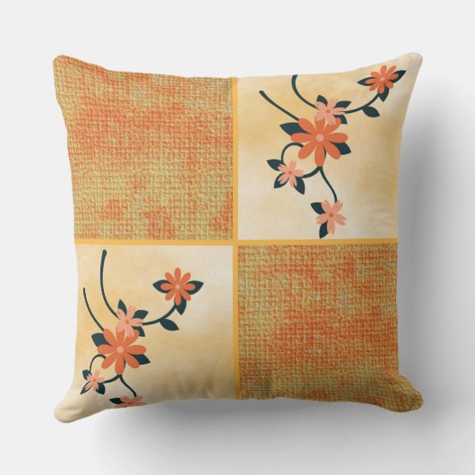 オレンジ色の花 クッション (裏面)