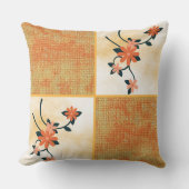 オレンジ色の花 クッション (正面)