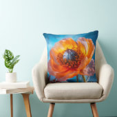 オレンジ色の花 クッション (椅子)