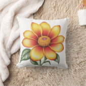 オレンジ色の花 クッション (ブランケット)