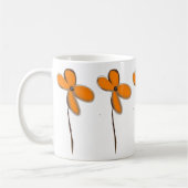 オレンジ色の花 コーヒーマグカップ (左)