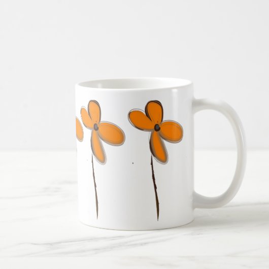 オレンジ色の花 コーヒーマグカップ (右)