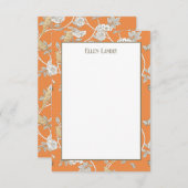 オレンジ色の花 サンキューカード (正面/裏面)