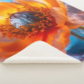 オレンジ色の花 シェルパブランケット (3/4)