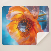 オレンジ色の花 シェルパブランケット (正面(横))