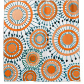 オレンジ色の花 シャワーカーテン (正面)