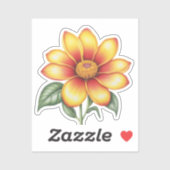 オレンジ色の花 シール (シート)