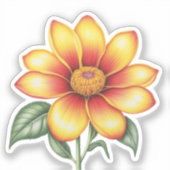 オレンジ色の花 シール (正面)