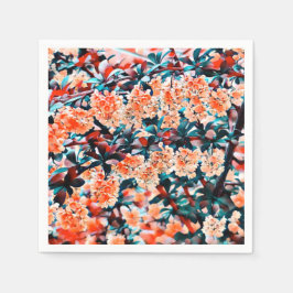 オレンジ色の花 スタンダードカクテルナプキン