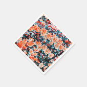 オレンジ色の花 スタンダードカクテルナプキン (角)