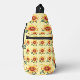 オレンジ色の花 スリングバッグ