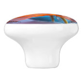 オレンジ色の花 セラミックノブ (側面)