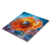 オレンジ色の花 タイル (側面)