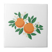 オレンジ色の花 タイル (正面)