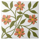 オレンジ色の花 タイル (正面)
