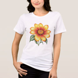 オレンジ色の花 トライブレンドＴシャツ