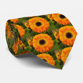 オレンジ色の花 ネクタイ (ロール)