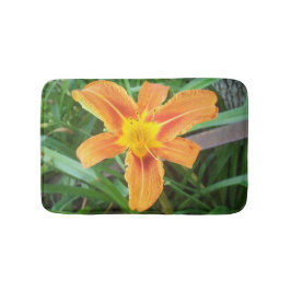 オレンジ色の花 バスマット