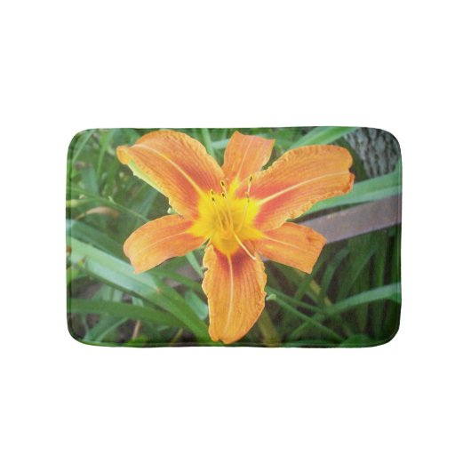 オレンジ色の花 バスマット (正面)