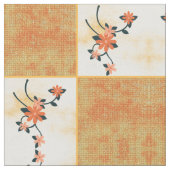 オレンジ色の花 ファブリック (クローズアップ)