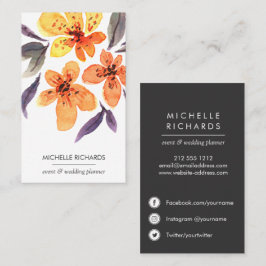 オレンジ色の花 |プロフェッショナルソーシャルメディアのアイコン 名刺