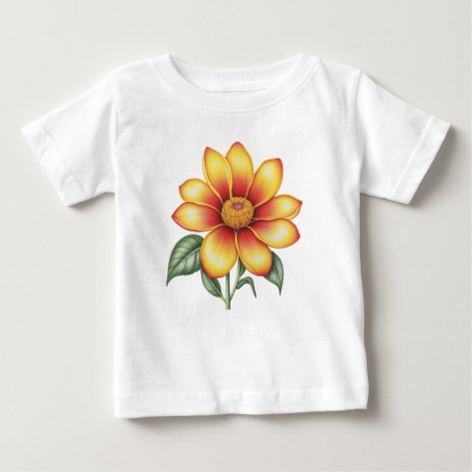 オレンジ色の花 ベビーTシャツ (正面)