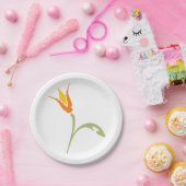 オレンジ色の花 ペーパープレート (パーティー)