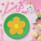 オレンジ色の花 ペーパープレート (パーティー)