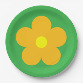 オレンジ色の花 ペーパープレート