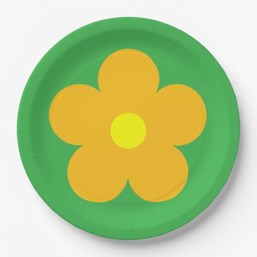 オレンジ色の花 ペーパープレート (正面)