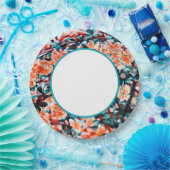 オレンジ色の花 ペーパープレート (パーティー)