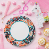 オレンジ色の花 ペーパープレート (パーティー)