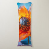 オレンジ色の花 ボディピロー (正面縦)