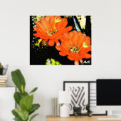 オレンジ色の花 ポスター (ホームオフィス)