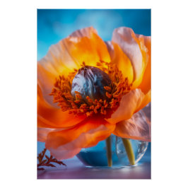 オレンジ色の花 ポスター