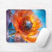 オレンジ色の花 マウスパッド (マウス)