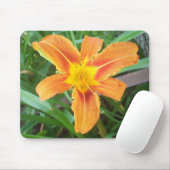 オレンジ色の花 マウスパッド (マウス)