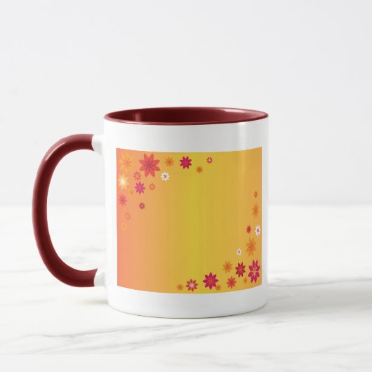オレンジ色の花 マグカップ (左)