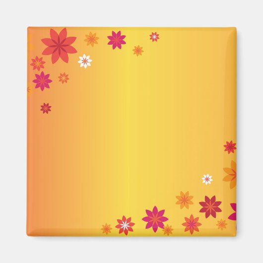 オレンジ色の花 マグネット (正面)