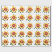 オレンジ色の花 ラッピングペーパー (フラット)