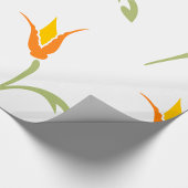 オレンジ色の花 ラッピングペーパー