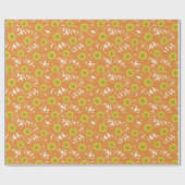 オレンジ色の花 ラッピングペーパー (フラット)