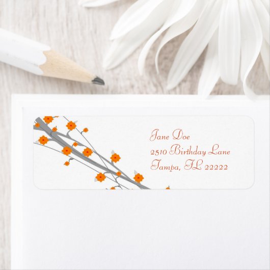 オレンジ色の花 ラベル (インサイチュ)