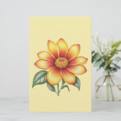 オレンジ色の花 便箋 (スタンド正面)