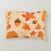 オレンジ色の花：手のドードルパターン。 アクセントクッション (裏面)