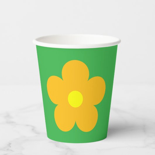 オレンジ色の花 紙コップ (正面)