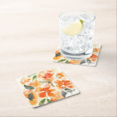 オレンジ色の花 – 紙コースター (インサイチュ)