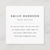 オレンジ色の花、緑、花屋、花屋 スクエア名刺 (裏面)