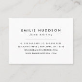 オレンジ色の花、緑、花屋、花屋 名刺 (裏面)